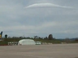 Incredible UFO over Girona airport sky in Spain.
