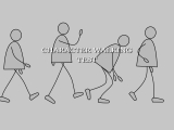 Cartoon character walking test