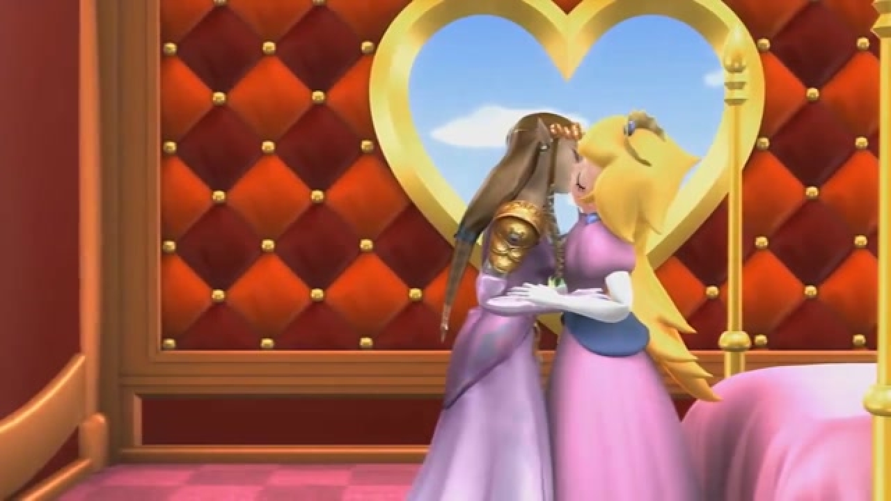 Princess Peach And Princess Zelda Lesbian Kiss On The Bed Yuri Animation Hd Indavideo Hu