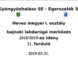 Gyöngyöshalász SE - Egerszalók SE bajnoki...