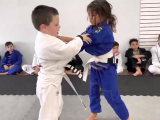 5 years old testing for BJJ grey belt