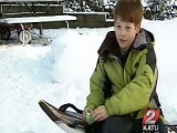 Hóágyút készített a kisfiú