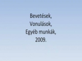 Bevetések, Vonulások, Egyéb munkák, 2009.