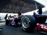 Thomas Morgenstern drove the F1 car in first...