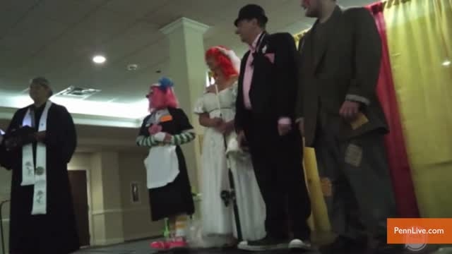 Clown Wedding at Clownfest Shows Love of Jokes