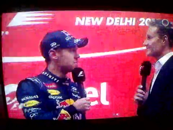 Indiai Nagydíj 2013: Sebastian Vettel nyilatkozata a pódiumon 2.rész