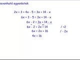 Matematika - Mérlegelv - egyenlet rendezése