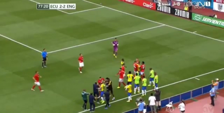 Antonio Valencia vs Raheem Sterling lökdösödése - Ecuador 2:2 England