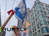 Izraeli zászlót égetnek Chicago-ban