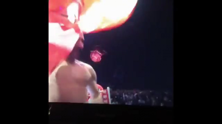 Boxer Spike O'Sullivan Gets Stool Thrown at Him While Celebrating Win