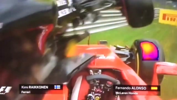 AustrianGP - Crash start Alonso Raikkonen