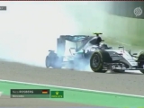 Nico Rosberg durrdefektje a 2.szabadedzésen...