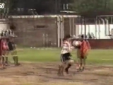 12-year-old Lionel Messi scores a goal