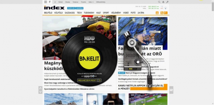 HBO XL layer @ Index címlap