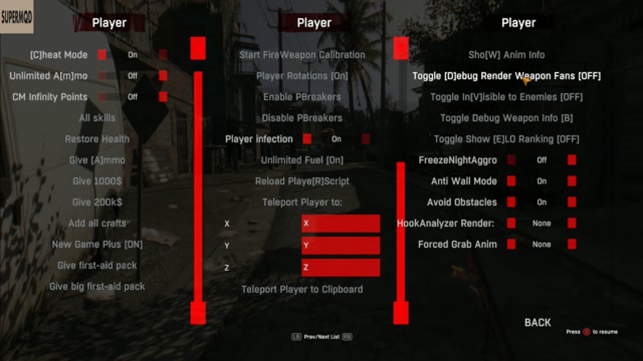 dying light pc cheat codes