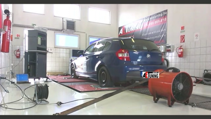 BMW_118D_122LE_AET_CHIPtuning_Referencia_Video_DYNO Teljesítmény mérése fékpadon