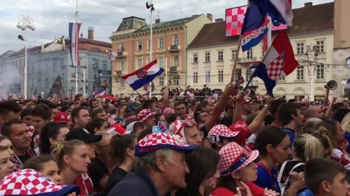 A horvát szurkolók öröme a szépítő gól után