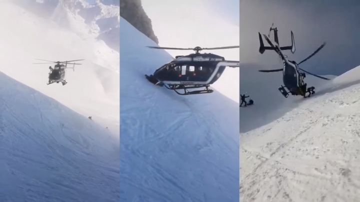 Látványos helikopteres mentés az Alpokban