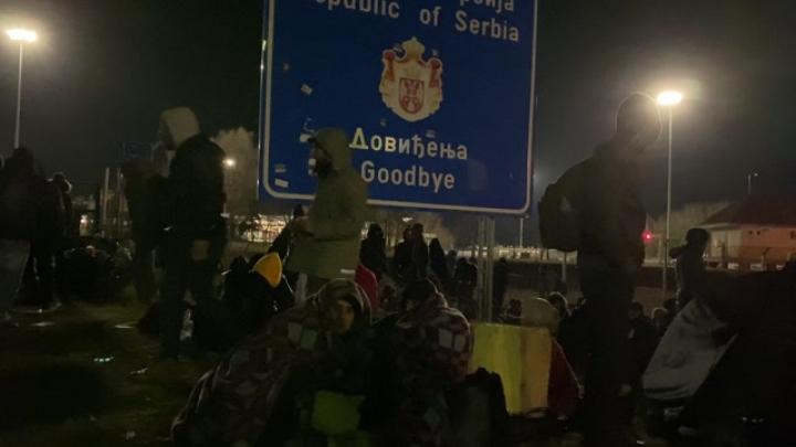 Menekültek a szerb-magyar határnál