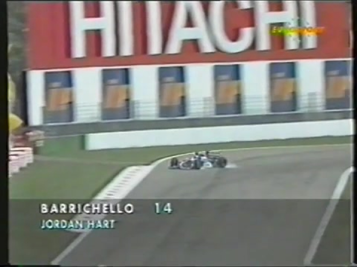 Rubens Barrichello balesete az 1994-es San Marinó-i Nagydíjon