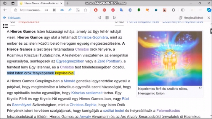 Fénytest, Merkaba, Hiero Gamos