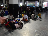 Chennai: vonatállomas, zarándokok